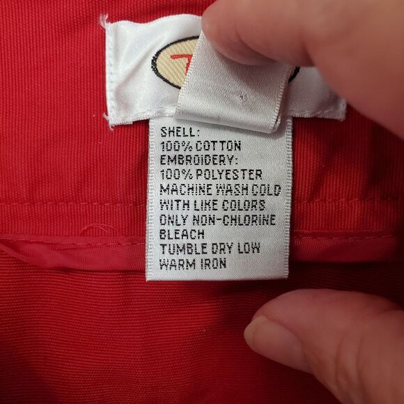 Talbots Cotton Red Embroidered Sequined A-Line Side-Zip Skirt Size 10 Vintage - Picture 4 of 4